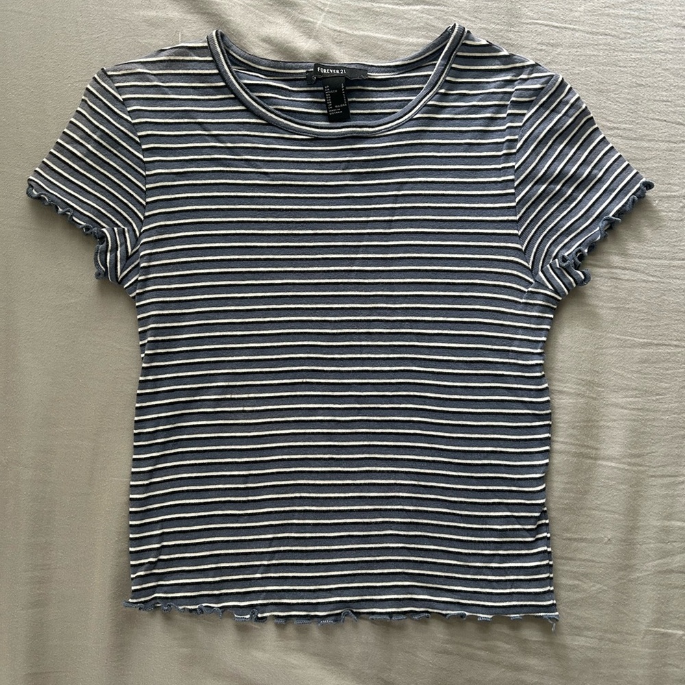 Forever 21 Blue Striped Tee